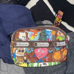 LeSportsac Kids Cartoon Print Pouch - Brown and Multicolor